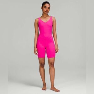 Lululemon Align Onesie 8" Short Jumpsuit Yoga Hot Sonic Pink Size 10 Large